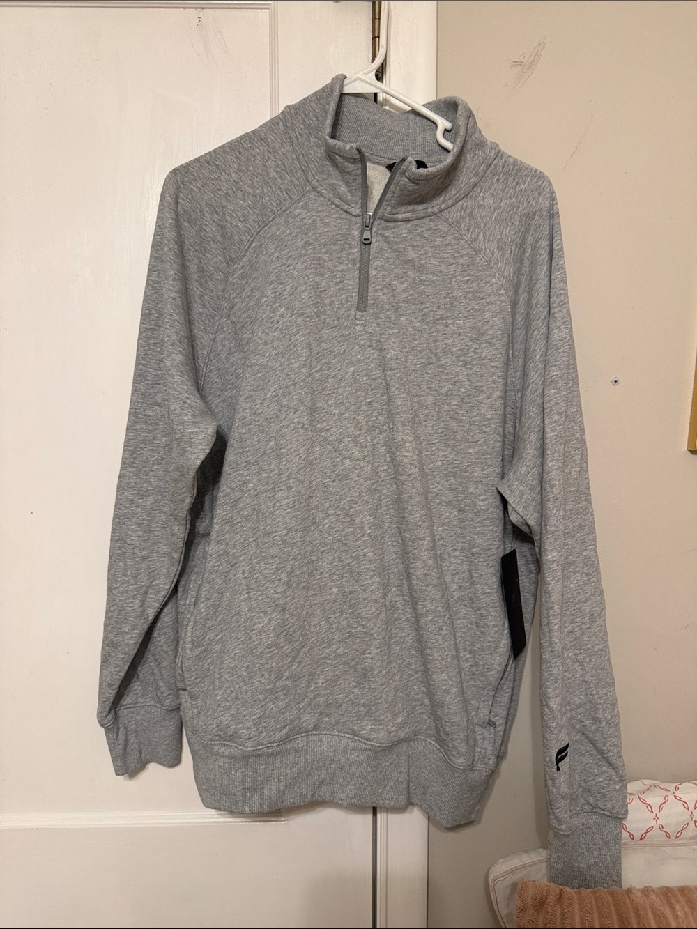 Fabletics Men's Medium Grey Quarter-Zip Pullover Sweater